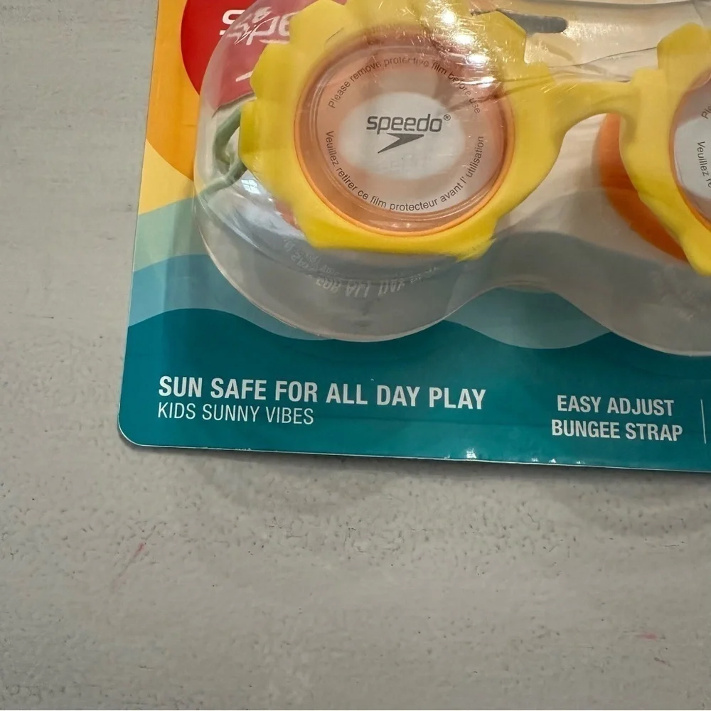 Speedo Sunny Vibes Goggle Features Yellow Flower Anti-Fog Kids Ages 3-6 NWT